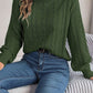 Cable-Knit Turtleneck Dropped Shoulder Sweater
