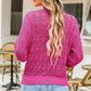 Full Size Openwork V-Neck Cardigan