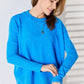 Zenana Ribbed Trim Round Neck Long Sleeve Top