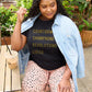 Simply Love Full Size COUNTDOWNS CHAMPAGNE RESOLUTIONS & CHEER Round Neck T-shirt