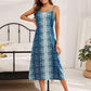 Printed Tie Shoulder Midi Night Dress