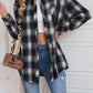 Plaid Button Up Dropped Shoulder Outerwear