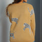 Animal Element Round Neck Dropped Shoulder Sweater