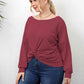 Plus Size Twisted Drop Shoulder T-Shirt