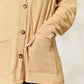 Heimish Full Size Button Up Mustard Yellow Long Sleeve Cardigan