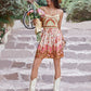 Printed Scoop Neck Mini Cami Dress