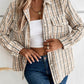 Pocketed Button Up Collared Neck Jacket