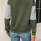 Textured Color Block Round Neck Sweatshirt