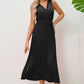 Surplice Sleeveless Midi Pleated Dress