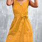 SOChic Printed V-Neck Tie Waist Mini Dress
