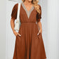 V-Neck Puff Sleeve Dress