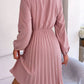 Women's Obsessed Tie Neck Balloon Sleeve Pleated Dress