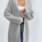 Open Front Dropped Shoulder Slit Cardigan