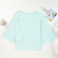Round Neck Exposed Seams Pullover Sweater