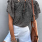 SO CHIC Printed Flutter Sleeve V-Neck Top