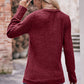 V-Neck Long Sleeve Ribbed Top