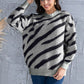 Animal Element Round Neck Dropped Shoulder Sweater