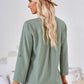 Full Size V-Neck Roll-Tap Sleeve Blouse