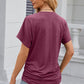 Round Neck Flutter Sleeve T-Shirt