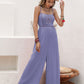 Openwork Spaghetti Strap Wide Leg Jumpsuit