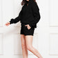 Comfy n' Cozy Half Zip Long Sleeve Sweatshirt and Drawstring Shorts Set
