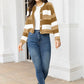 Striped Button Up Long Sleeve Cardigan