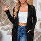 FULL SIZE Open Front Dropped Shoulder Cardigan with Pockets