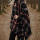 Turtleneck Plaid Raw Hem Sweater