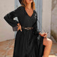 Layla Tie Neck Balloon Sleeve Midi Dress