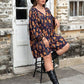 Women's Cressida Plus Size Floral V-Neck Balloon Sleeve Dress