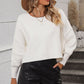 Round Neck Dropped Shoulder Pullover Sweater