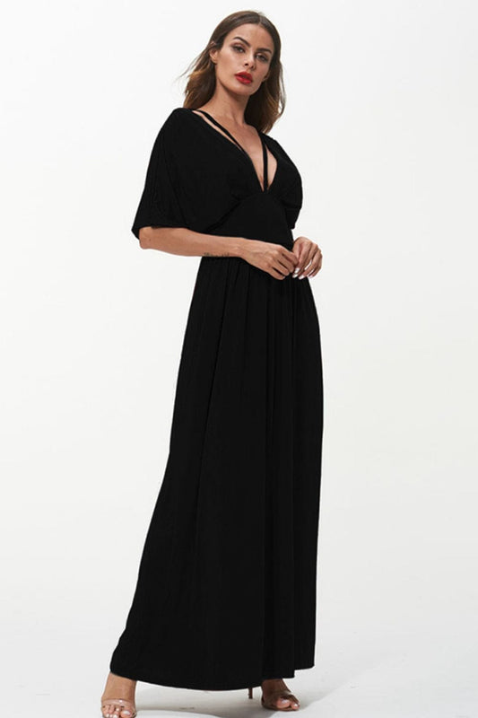 Full Size Strappy Neck Maxi Dress