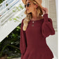 Ribbed Round Neck Lantern Sleeve Sweater