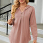 Decorative Button Drawstring Long Sleeve Hoodie