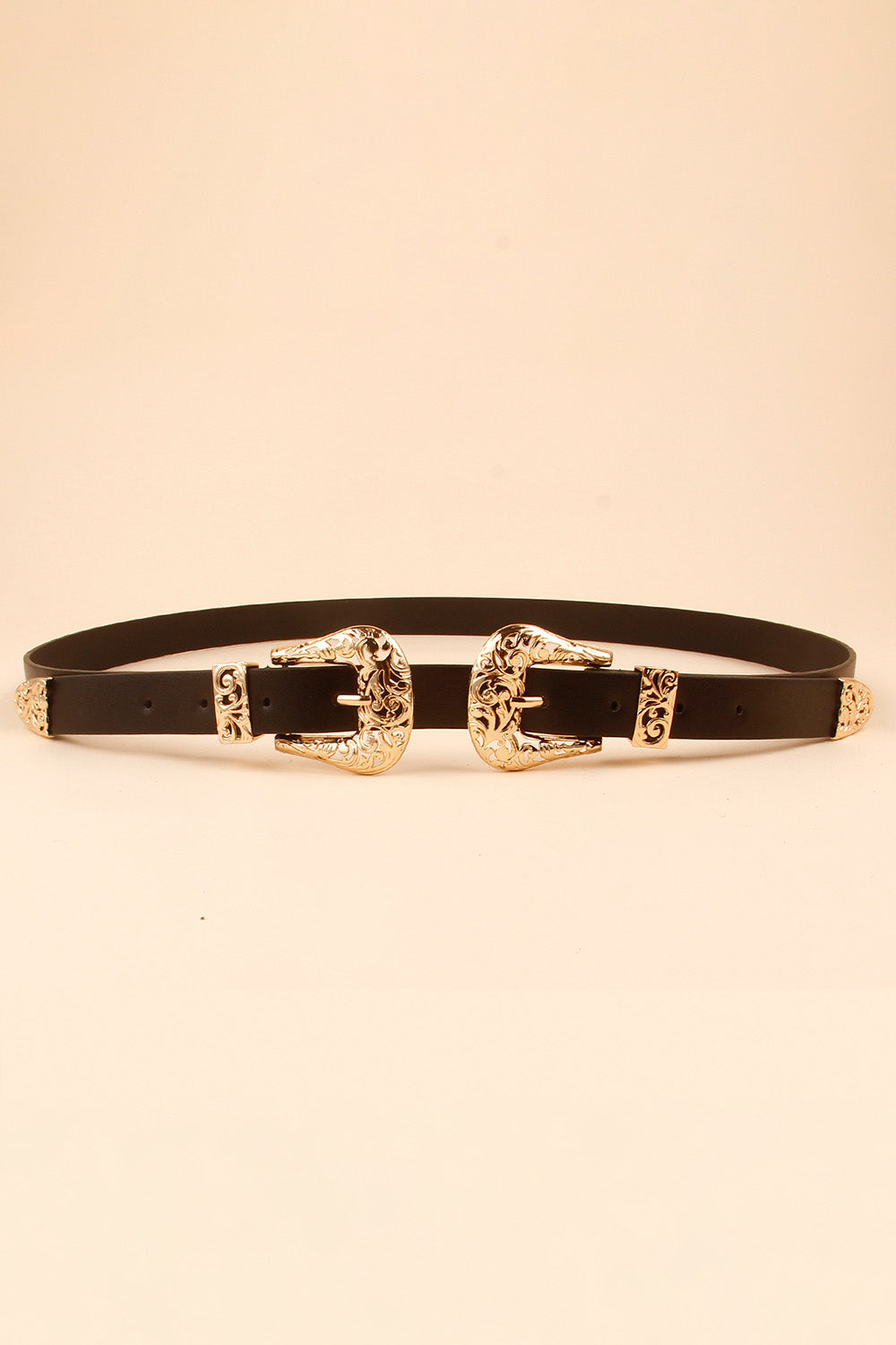 Women's Double Buckle PU Leather Belt