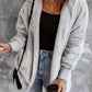 Open Front Hooded Faux Fur Outwear Jacket with Pockets