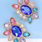 Geometrical Shape Glass Stone Dangle Earrings