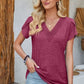 V-Neck Petal Sleeve T-Shirt