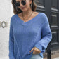 Cable-Knit V-Neck Sweater