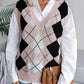 Plaid V-Neck Sweater Vest