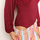 Culture Code Wine Full Size V-Neck Bodysuit