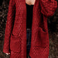 FULL SIZE Open Front Dropped Shoulder Cardigan with Pockets