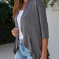 Open Front Ruffle Trim Cardigan