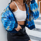 Geometric Button Up Dropped Shoulder Cardigan