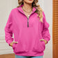 Half Zip Dropped Shoulder Sweatshirt