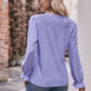 Pretty Purples Eyelet V-Neck Flounce Sleeve Blouse