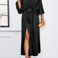 Slit Tied V-Neck Three-Quarter Sleeve Dress