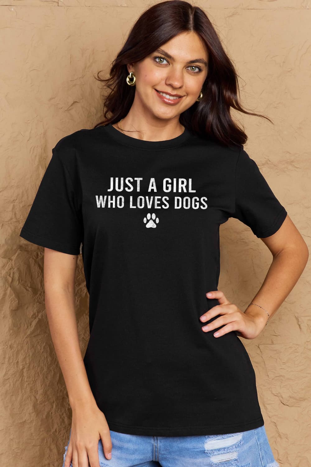 Malibu Dreams Simply Love Full Size Dog Paw Graphic Cotton T-Shirt