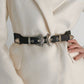 Jessica Anne Beauty Double Buckle PU Leather Belt
