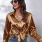 Collared Neck Buttoned Long Sleeve Shirt